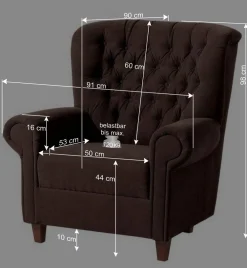 Wohnen Kunstleder Wohnzimmersessel in Beige und Buche - That