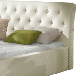 Wohnen Kunstlederbett in Cremeweiß - Rongon