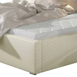 Wohnen Kunstlederbett in Cremeweiß - Rongon