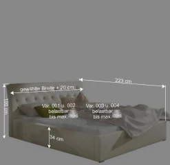 Wohnen Kunstlederbett in Cremeweiß - Rongon