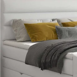 Wohnen Kunstleder-Boxspringbett in Weiß - Basilius