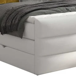 Wohnen Kunstleder-Boxspringbett in Weiß - Basilius