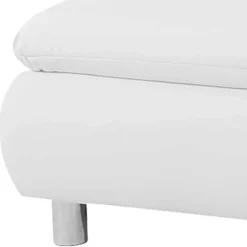 Wohnen Barhocker|Hocker*Kunstlederhocker in Weiß und Chrom - Niridena