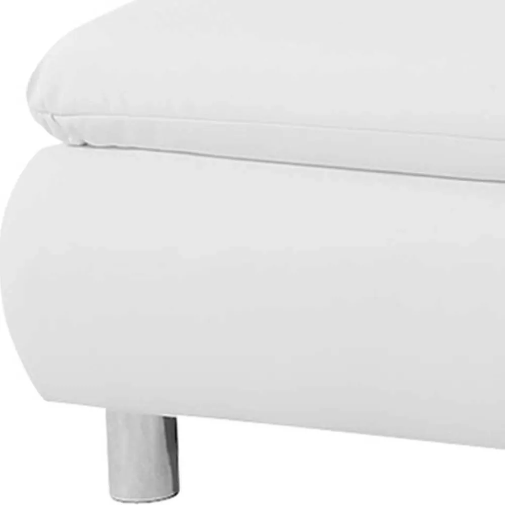 Wohnen Barhocker|Hocker*Kunstlederhocker in Weiß und Chrom - Niridena