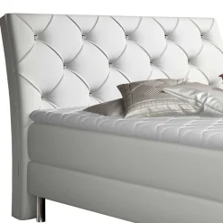 Wohnen Kunstleder-Polsterbett in Weiß - Komplettbett - Cleo