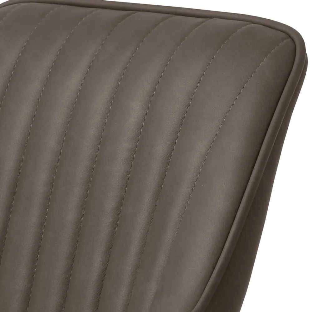 Wohnen Kunstlederstühle in Dunkelbraun mit Armlehnen - Petrolina (2er Set)