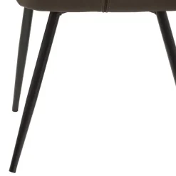 Wohnen Kunstlederstühle in Dunkelbraun mit Armlehnen - Petrolina (2er Set)