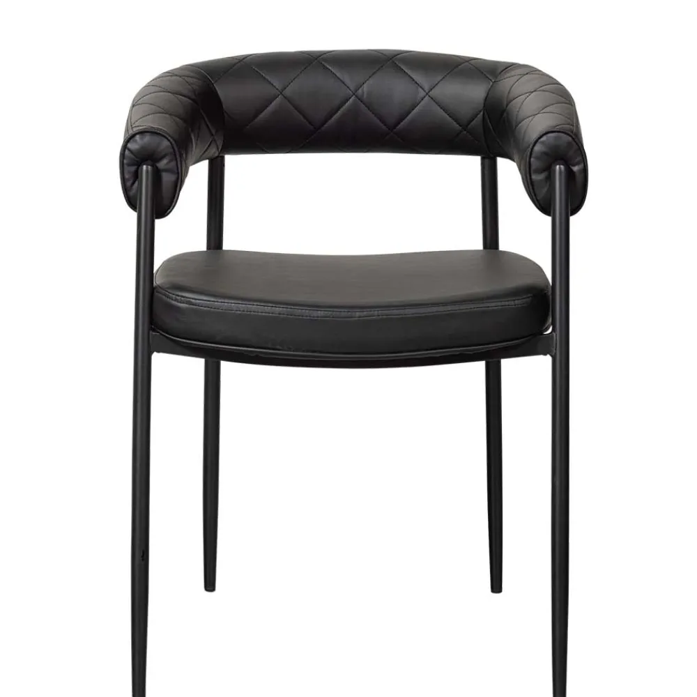 Wohnen Wohnzimmerstühle*Kunstlederstühle in Schwarz - Austral (2er Set)