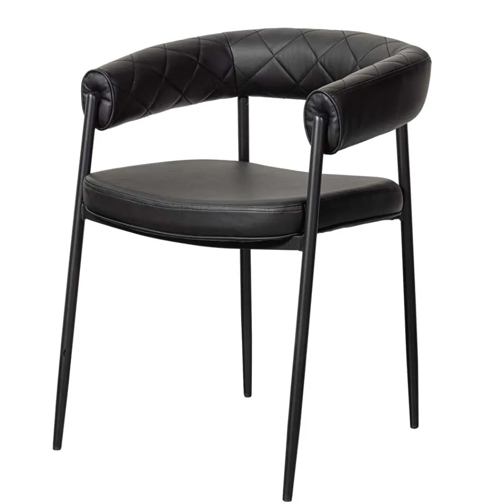 Wohnen Wohnzimmerstühle*Kunstlederstühle in Schwarz - Austral (2er Set)