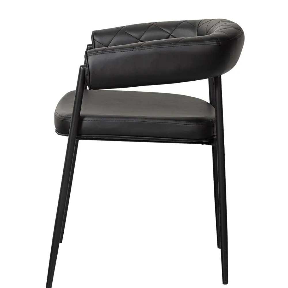 Wohnen Wohnzimmerstühle*Kunstlederstühle in Schwarz - Austral (2er Set)