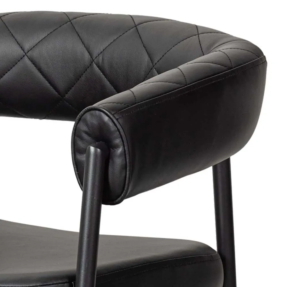 Wohnen Wohnzimmerstühle*Kunstlederstühle in Schwarz - Austral (2er Set)