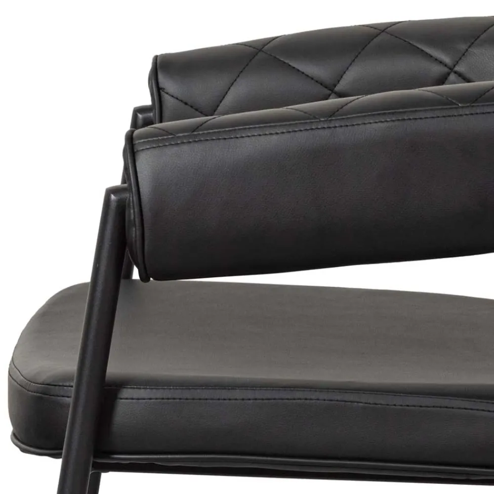 Wohnen Wohnzimmerstühle*Kunstlederstühle in Schwarz - Austral (2er Set)