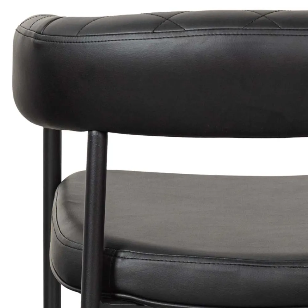 Wohnen Wohnzimmerstühle*Kunstlederstühle in Schwarz - Austral (2er Set)