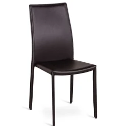 Wohnen Braune Möbel|Küchenstühle*Kunstlederstuhl in Braun Badija als Stapelstuhl platzsparend (4er Set)