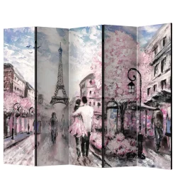 Wohnen Kunstmotiv Paravent mit Romantikszene in Paris - Estern