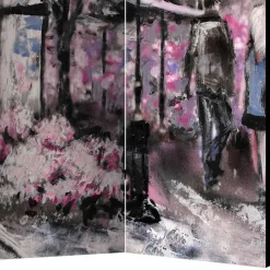 Wohnen Kunstmotiv Paravent mit Romantikszene in Paris - Estern