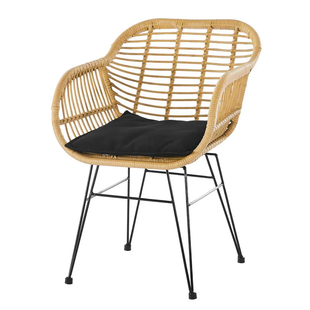 Wohnen Kunstrattan Armlehnstuhl in Beige - Olessa (2er Set)