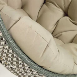 Wohnen Sessel|Rattanmöbel*Kunstrattan Geflechtsessel hängend mit Gestell - Axinta