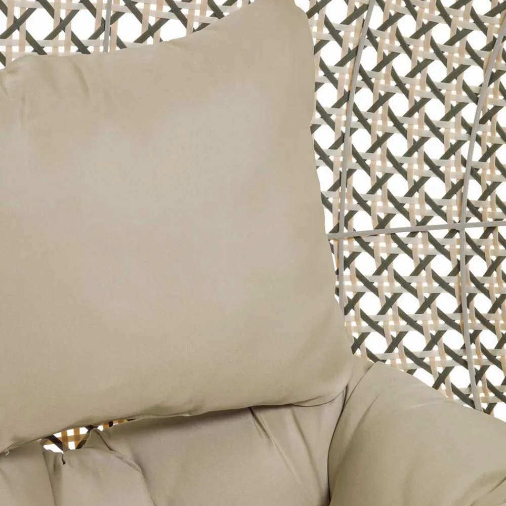 Wohnen Sessel|Rattanmöbel*Kunstrattan Geflechtsessel hängend mit Gestell - Axinta