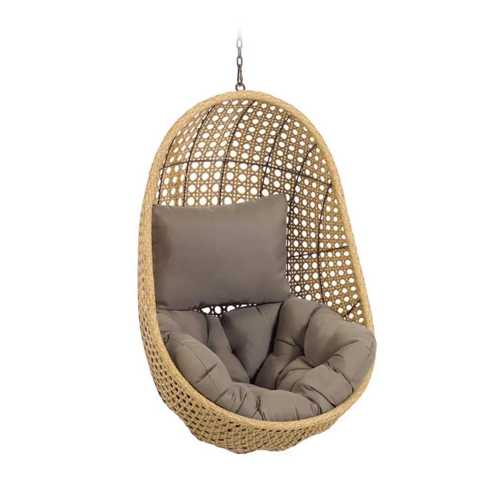Wohnen Kunstrattan Hängesessel in Naturoptik Beige - Trokania