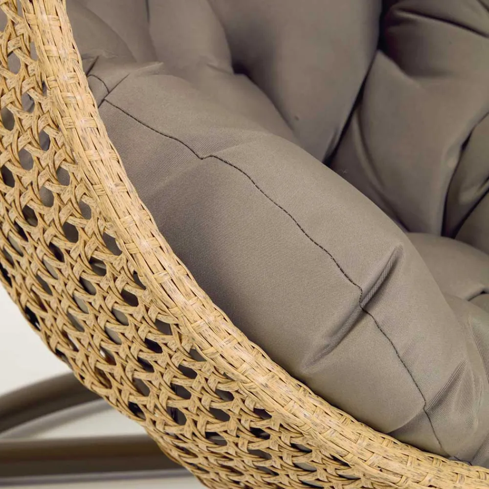 Wohnen Kunstrattan Hängesessel in Naturoptik Beige - Trokania