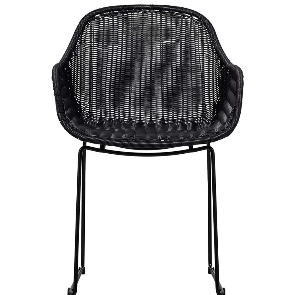 Wohnen Kunstrattan Stühle in Schwarz - Delhia (2er Set)