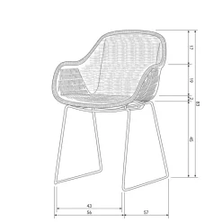 Wohnen Kunstrattan Stühle in Schwarz - Delhia (2er Set)
