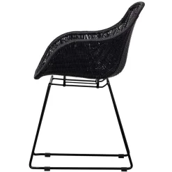 Wohnen Kunstrattan Stühle in Schwarz - Delhia (2er Set)