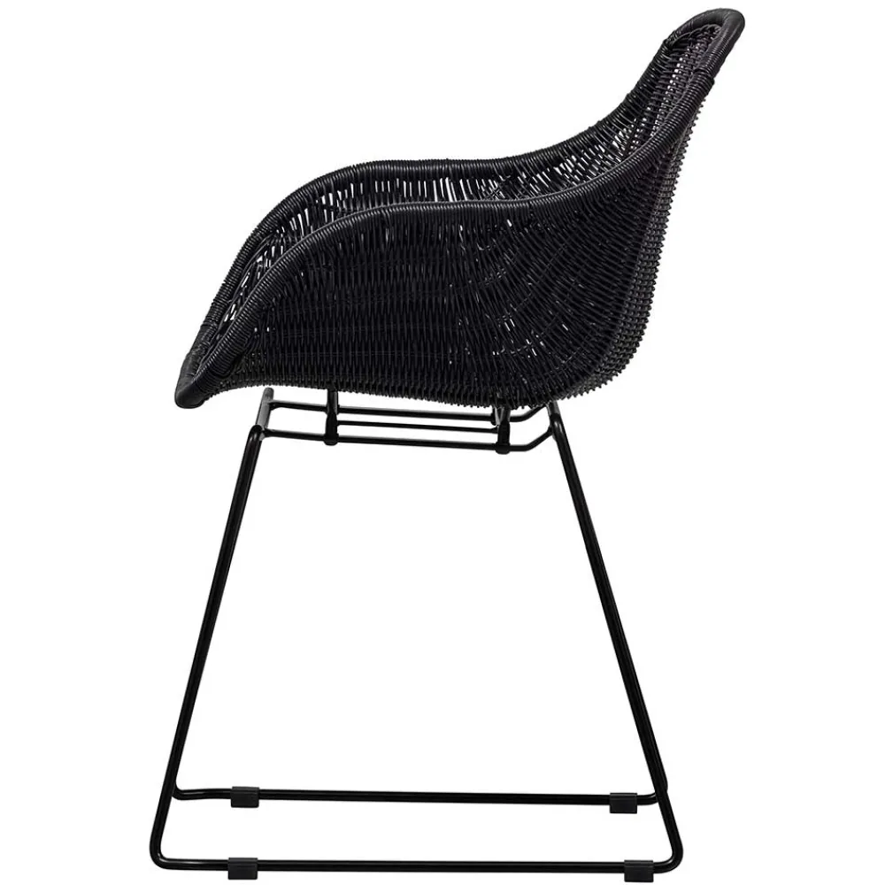 Wohnen Kunstrattan Stühle in Schwarz - Delhia (2er Set)