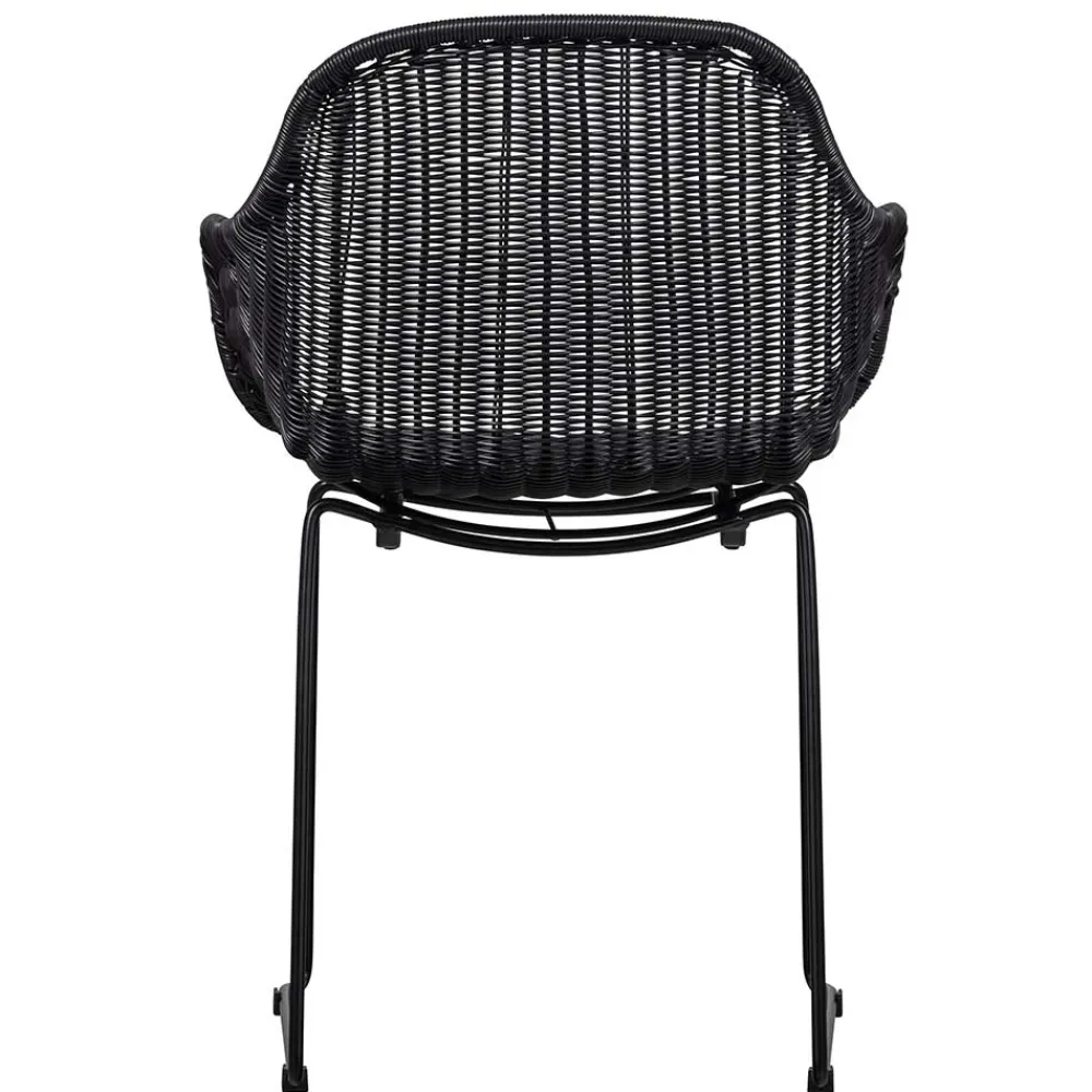 Wohnen Kunstrattan Stühle in Schwarz - Delhia (2er Set)