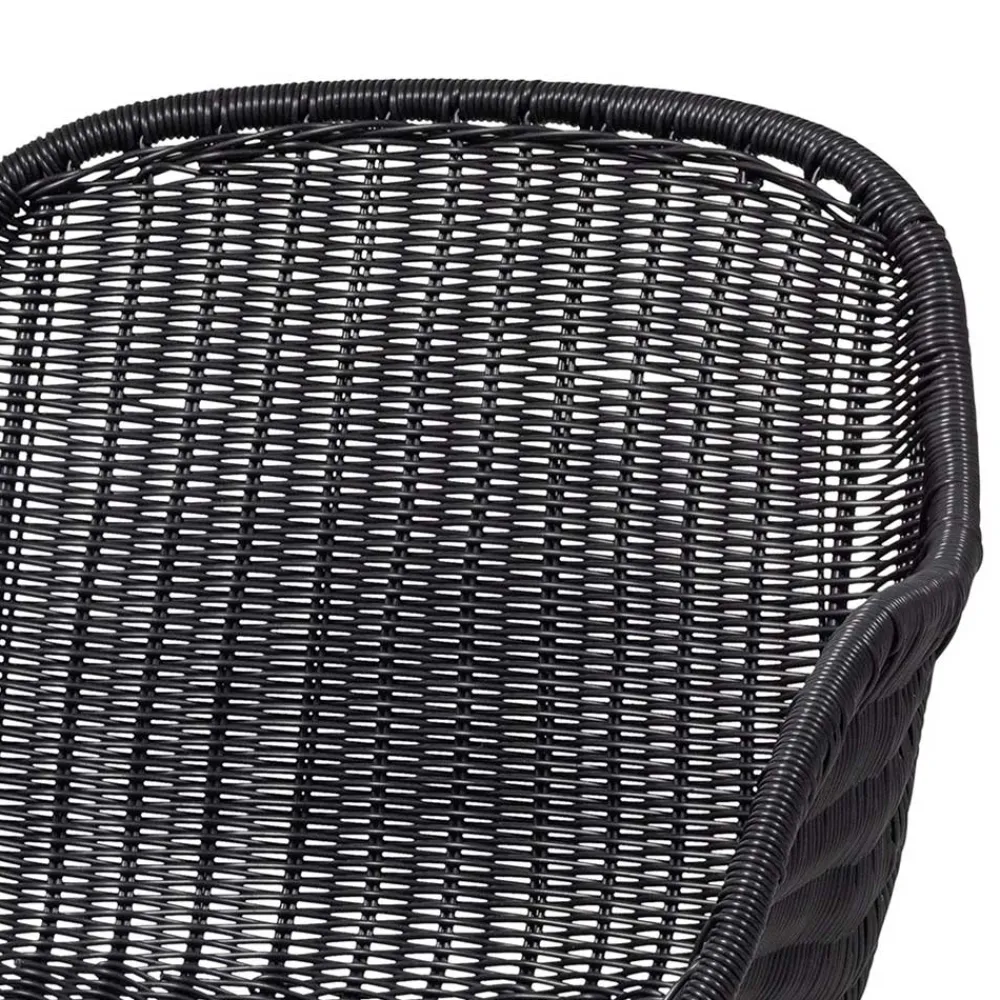 Wohnen Kunstrattan Stühle in Schwarz - Delhia (2er Set)