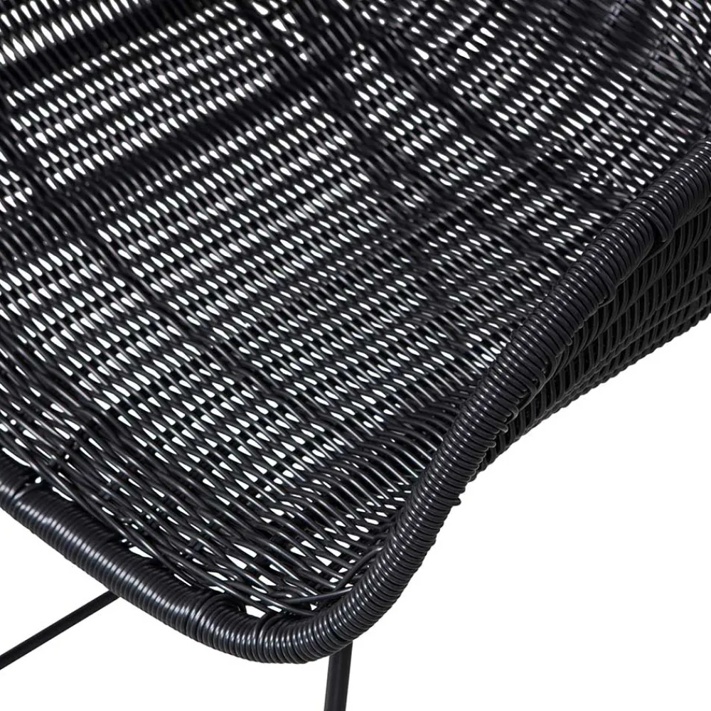Wohnen Kunstrattan Stühle in Schwarz - Delhia (2er Set)