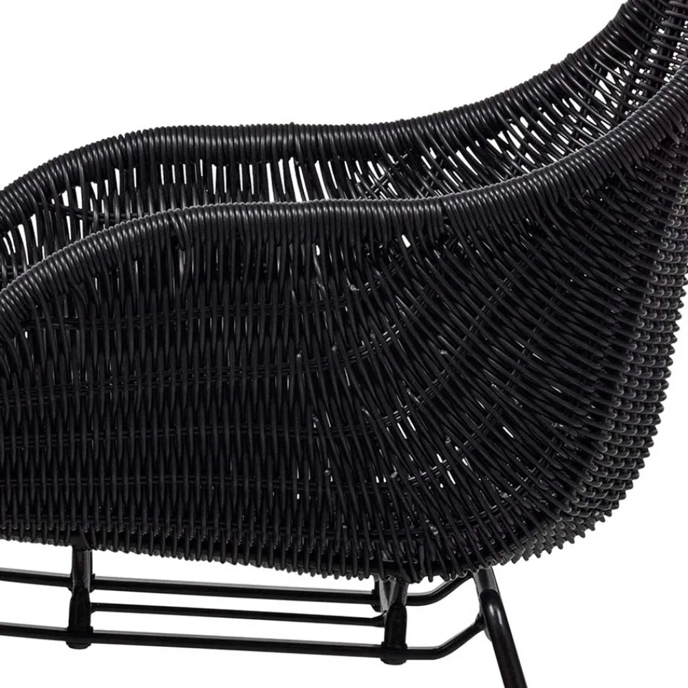Wohnen Kunstrattan Stühle in Schwarz - Delhia (2er Set)