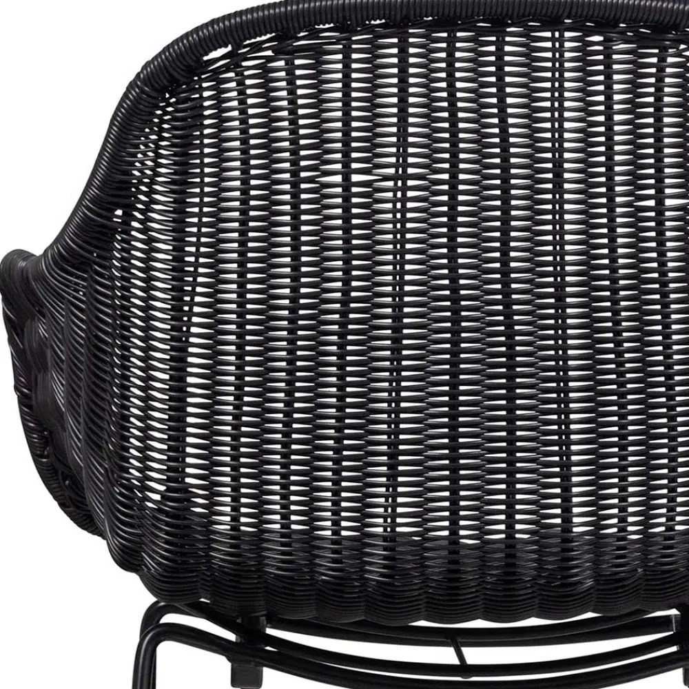 Wohnen Kunstrattan Stühle in Schwarz - Delhia (2er Set)