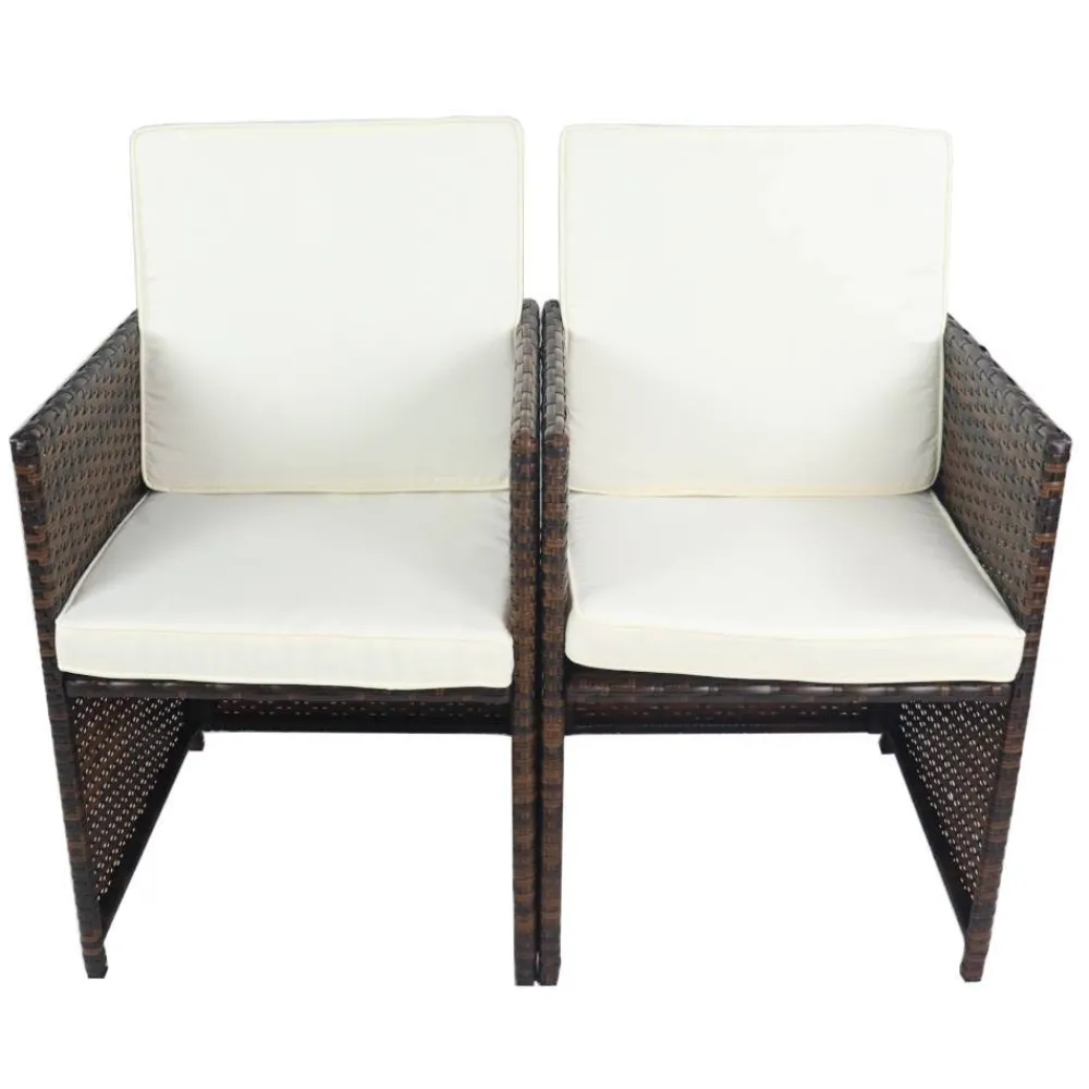 Wohnen Kunstratten Outdoorstühle in Braun - Dorau (2er Set)