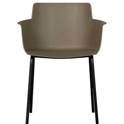 Wohnen Stühle*Kunststoff Armlehnenstühle in Graubraun - Cayro (4er Set)