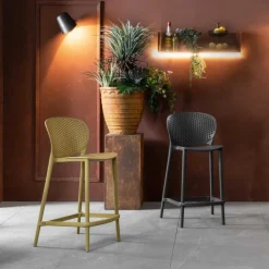 Wohnen Sessel & Hocker*Kunststoff Barstühle in Gelb - Vlatu (2er Set)