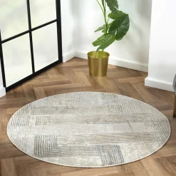 Wohnen Kurzflor Teppich in Rund 120cm - Elixar