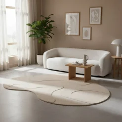 Wohnen Kurzflor Teppich mit Hoch Tief Struktur - Menorva