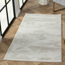 Wohnen Kurzfloriger Teppich in Beige & Creme - Helsico