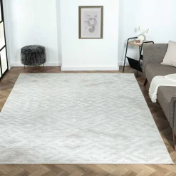 Wohnen Kurzfloriger Teppich in Beige & Creme - Helsico