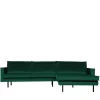 Wohnen L Form Sofa Rundecke in Grün Samt - Distroit