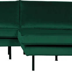 Wohnen L Form Sofa Rundecke in Grün Samt - Distroit