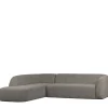 Wohnen L Sofa im Skandi Design in Grau Chenille - Grandessa
