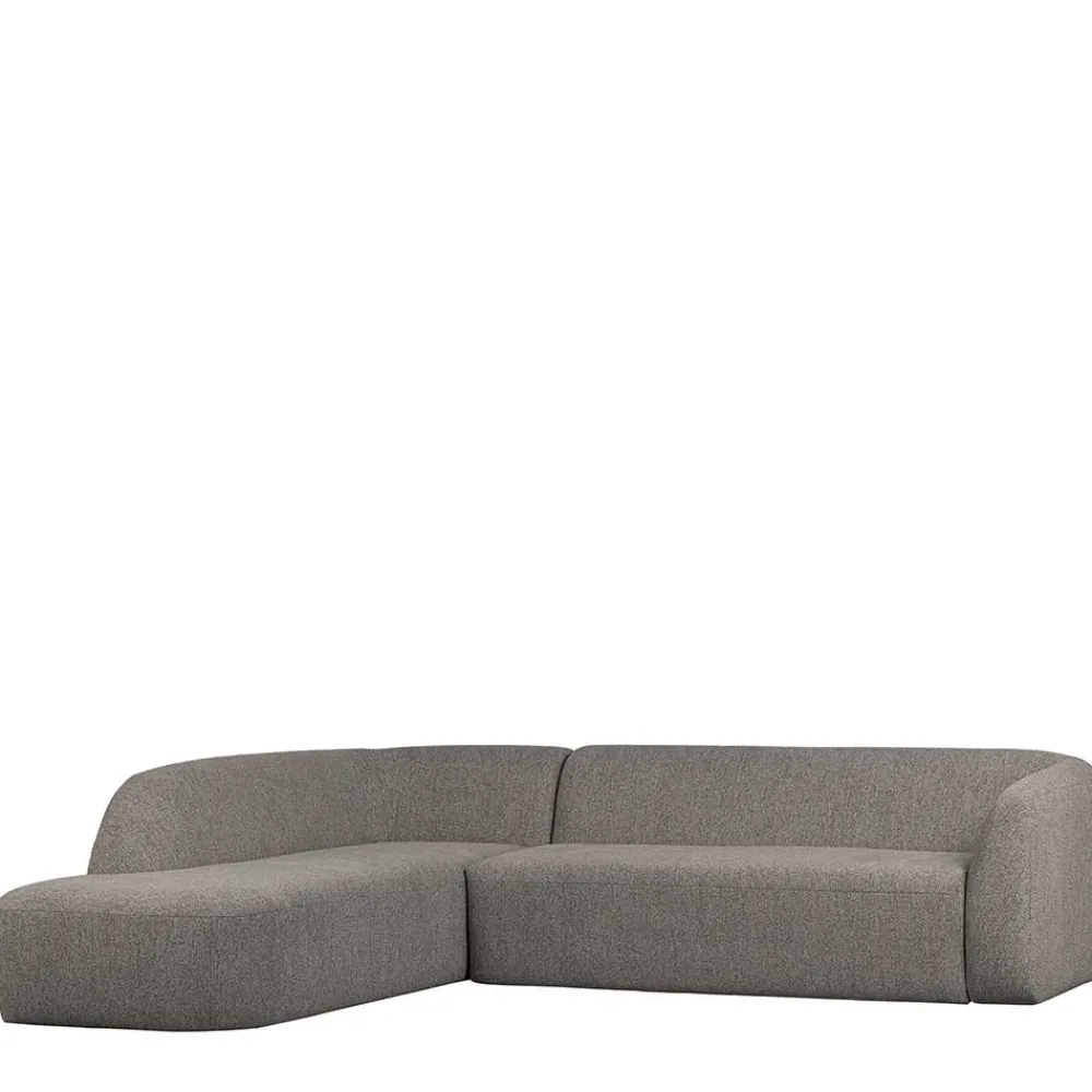 Wohnen L Sofa im Skandi Design in Grau Chenille - Grandessa