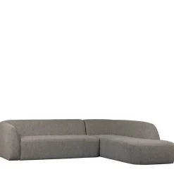 Wohnen L Sofa im Skandi Design in Grau Chenille - Grandessa