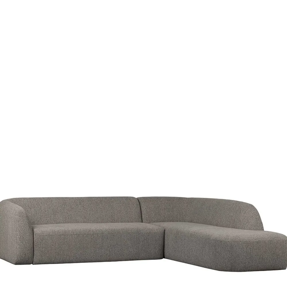 Wohnen L Sofa im Skandi Design in Grau Chenille - Grandessa