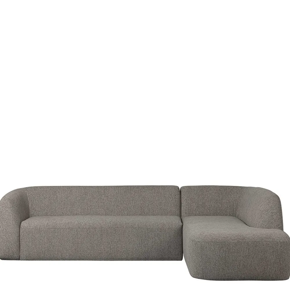 Wohnen L Sofa im Skandi Design in Grau Chenille - Grandessa