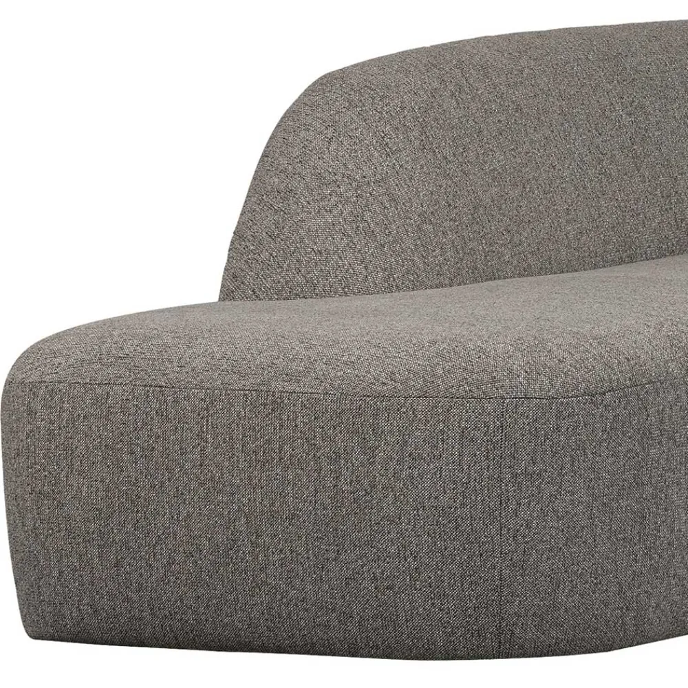 Wohnen L Sofa im Skandi Design in Grau Chenille - Grandessa