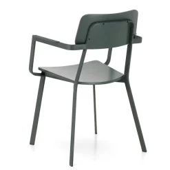 Wohnen Wohnzimmerstühle*Lackierter Armlehnstuhl in Grün - Nevers (4er Set)